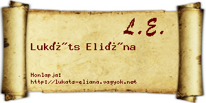 Lukáts Eliána névjegykártya